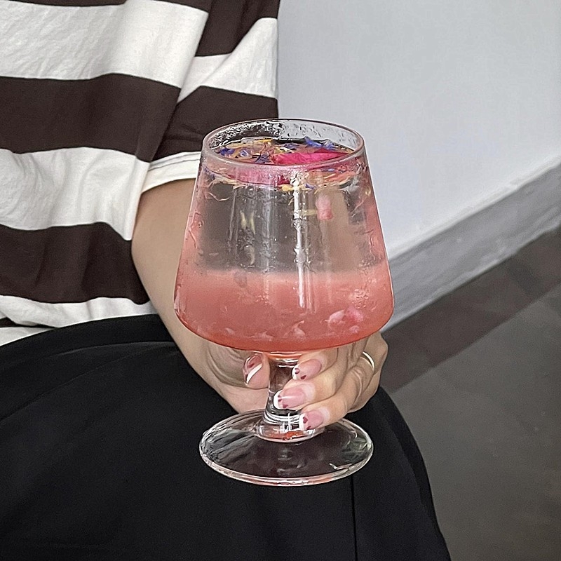 Goblet din sticlă inspirat de Coreea pentru cocktailuri și băuturi reci, pahar elegant, fără mâner