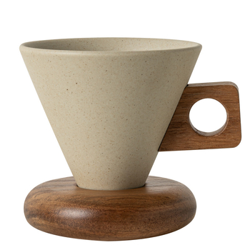 Căniță de cafea ceramică în stil retro, lux, cu farfurie – set pentru uz casnic