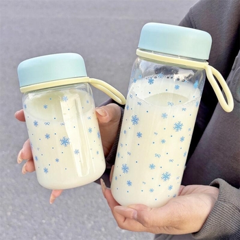 Pahar din plastic portabil, rezistent la temperaturi ridicate, pentru băut direct în aer liber, design minimalist, potrivit pentru studente