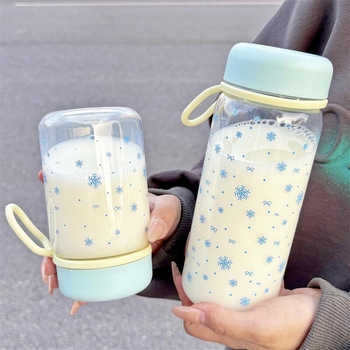 Pahar din plastic portabil, rezistent la temperaturi ridicate, pentru băut direct în aer liber, design minimalist, potrivit pentru studente