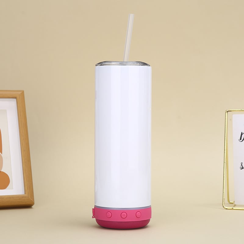 Cana pentru mașină cu Bluetooth, izolație în vid, 20 oz, interior din oțel inoxidabil 304, cană muzicală portabilă
