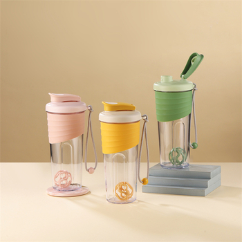 Shaker outdoor de 700 ml, protecție la praf, recipient din plastic pentru milkshake și apă, cu șnur de purtare