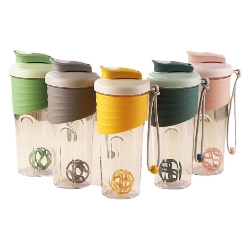 Shaker outdoor de 700 ml, protecție la praf, recipient din plastic pentru milkshake și apă, cu șnur de purtare