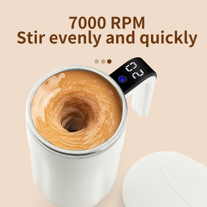 Cupă inteligentă cu măsurare a temperaturii și amestec magnetic automat, portabilă pentru cafea și shake proteic