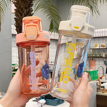 Pahar dublu pentru băut cu pai, shaker, consum direct, utilizare dublă, pahar sport din plastic PC pentru studenți