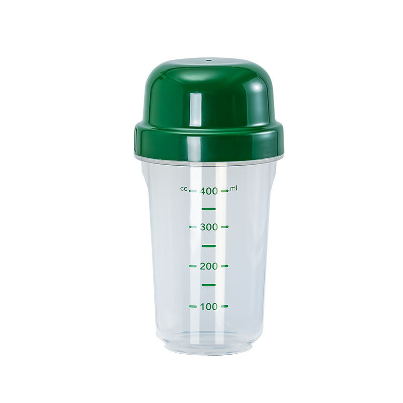 Shaker transparent din PP cu scară de măsurare, 550 ml, recipient plastic portabil pentru pudră de proteine și milkshake
