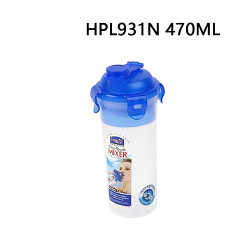 Pahar sport din plastic Lock, capacitate 470 ml, deschidere pentru băut direct, shaker clasic HPL931N