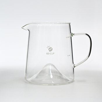 Ceainic pentru cafea pour-over din sticlă borosiliat să rezistentă la temperatură, cu ceașcă de măsurare etichetată