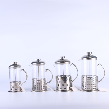 Cafetieră din oțel inoxidabil pentru preparare manuală a cafelei, corp din sticlă borosiliat, ceainic și presă franțuzească pentru ceai