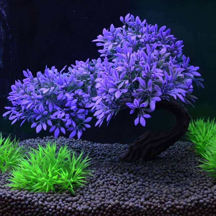 Akvariumsko drvo za uređenje s umjetnim plastičnim biljem