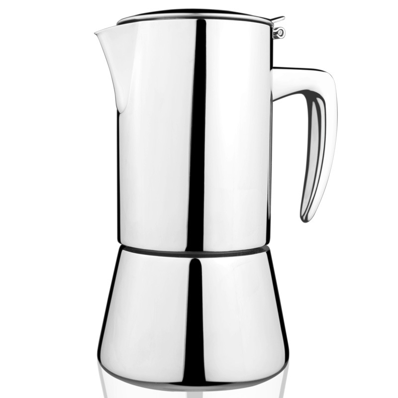 Cafetieră moka din oțel inoxidabil 304, 200 ml, compatibilă cu plita cu inducție, portabilă, stil italian