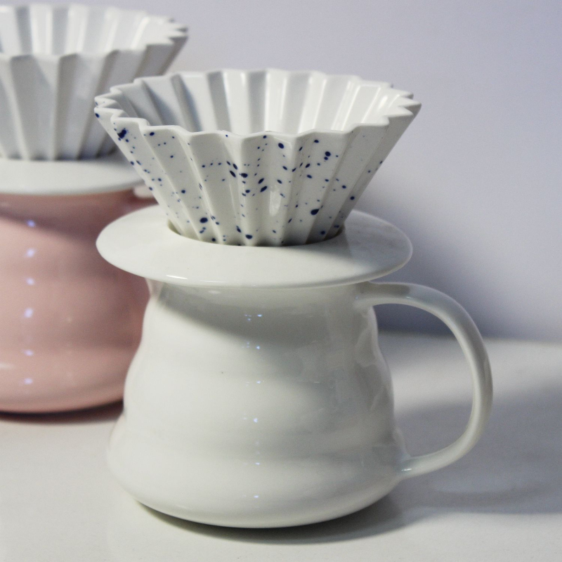 Vas ceramic pentru cafea la filtru, 450 ml, pentru uz casnic – Mocha Cloud