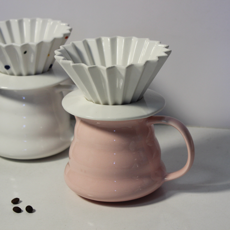 Vas ceramic pentru cafea la filtru, 450 ml, pentru uz casnic – Mocha Cloud