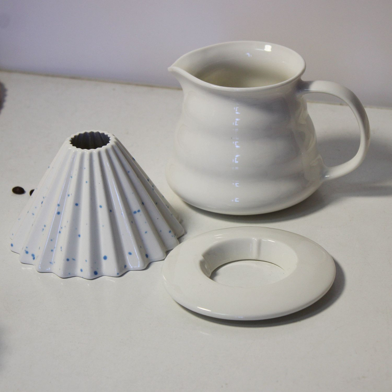 Vas ceramic pentru cafea la filtru, 450 ml, pentru uz casnic – Mocha Cloud
