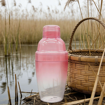 Megvastagított, átlátszó műanyag shaker pohár, egyskamrás, nagy kapacitású, tej-tea üzletek számára, kézi keverés