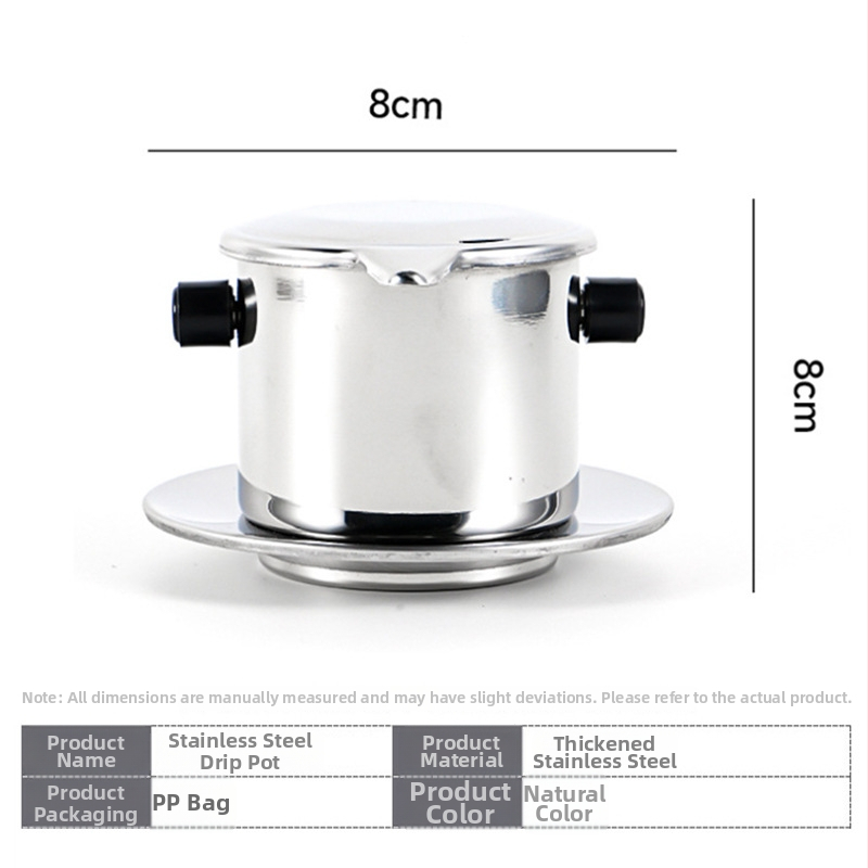 Cafetieră din oțel inoxidabil pentru cafea filtrată — pentru acasă și cafenea, design modern minimalist