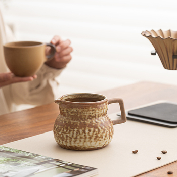 Cană de cafea japoneză din ceramică, recipient creativ pentru împărțirea cafelei cu filtru, mare, cană de lapte