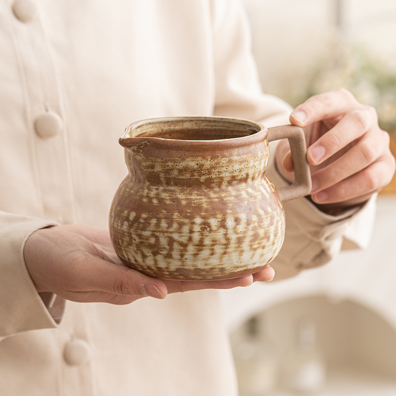Cană de cafea japoneză din ceramică, recipient creativ pentru împărțirea cafelei cu filtru, mare, cană de lapte