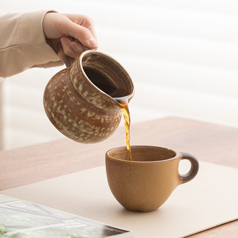 Cană de cafea japoneză din ceramică, recipient creativ pentru împărțirea cafelei cu filtru, mare, cană de lapte
