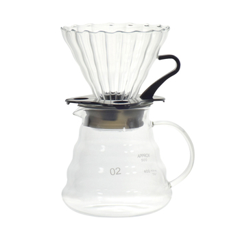 Gaopeng set pentru cafea la filtru pentru începători cu filtru din sticlă ceainic cu aspect de nor filtre de cafea și linguriță de măsurat