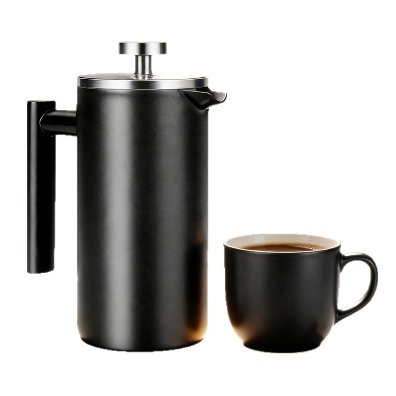 304 oțel inoxidabil presă franțuzească pentru cafea cu filtru dublu și ceainic