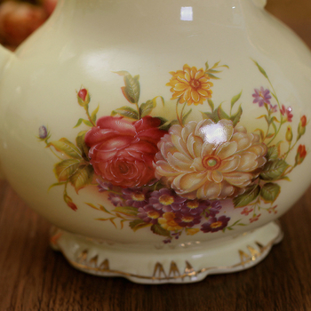 Set ceramic de ceai în stil european, ceainic, cești și farfurioare, capacitate mare, pentru apă fierbinte și rece, lux retro