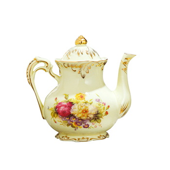 Set ceramic de ceai în stil european, ceainic, cești și farfurioare, capacitate mare, pentru apă fierbinte și rece, lux retro