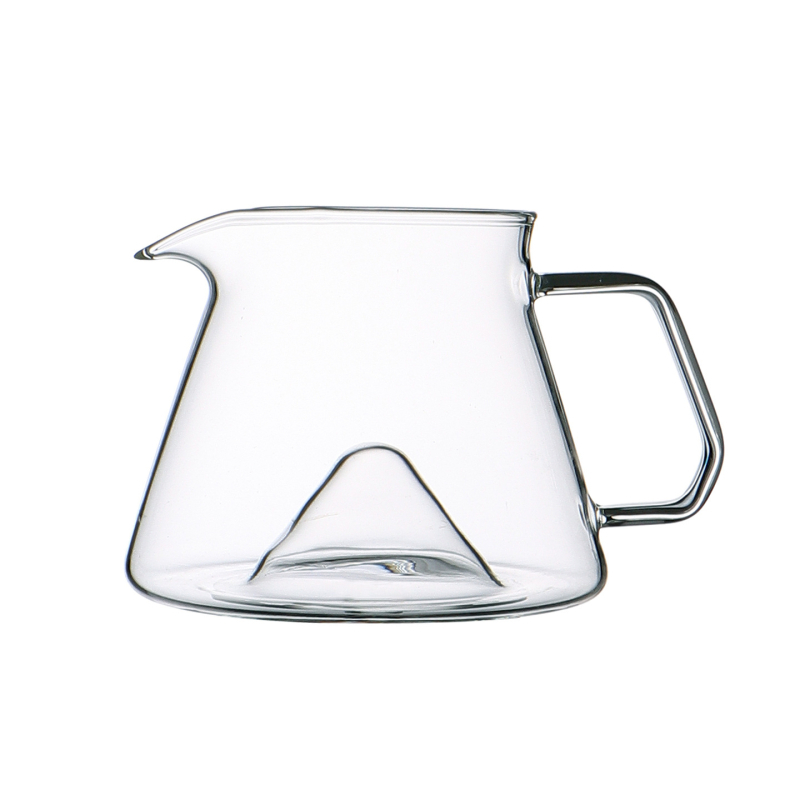 Ibric Hill Glass pentru cafea pour-over, din sticlă borosilicat groasă, rezistentă la temperaturi înalte