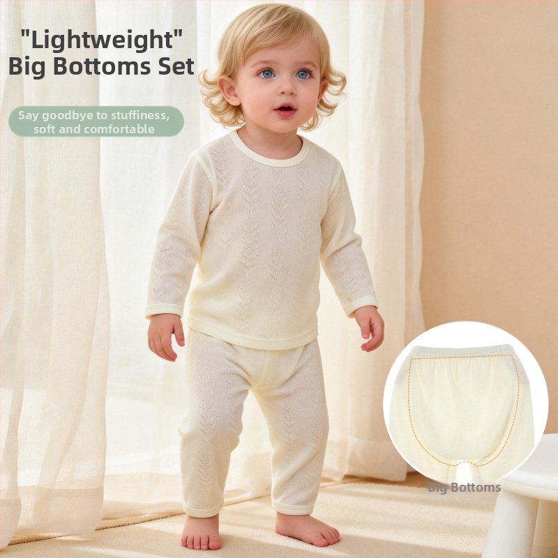Dvije dijelni pamučni set za spavanje za bebe i malu djecu – tanke ljetne pidžame s dugim rukavima, unisex