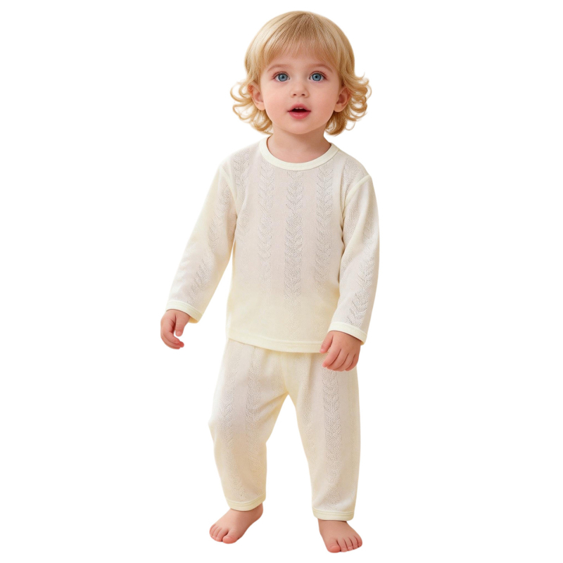 Dvije dijelni pamučni set za spavanje za bebe i malu djecu – tanke ljetne pidžame s dugim rukavima, unisex