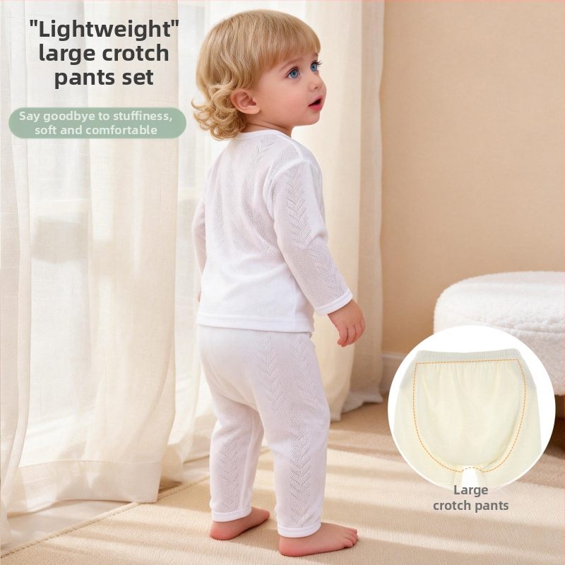 Dvije dijelni pamučni set za spavanje za bebe i malu djecu – tanke ljetne pidžame s dugim rukavima, unisex
