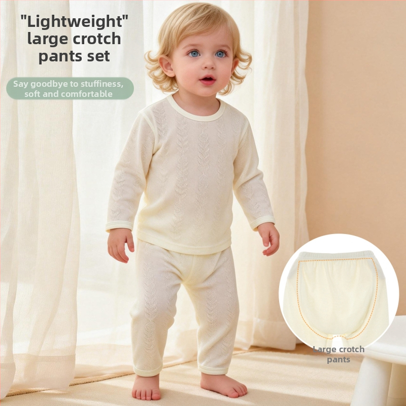 Dvije dijelni pamučni set za spavanje za bebe i malu djecu – tanke ljetne pidžame s dugim rukavima, unisex
