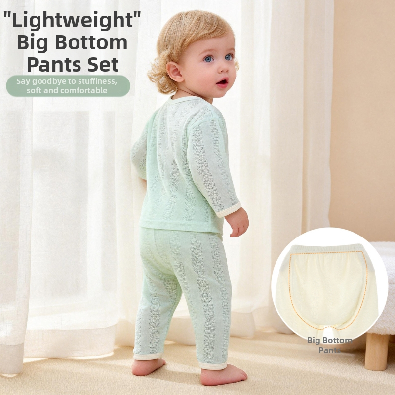 Dvije dijelni pamučni set za spavanje za bebe i malu djecu – tanke ljetne pidžame s dugim rukavima, unisex