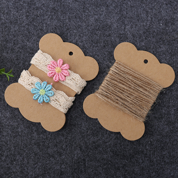 Set de materiale pentru hobby: etichete goale, elastice pentru păr, benzi, hârtie Kraft pentru ambalaj, card DIY pentru înfășurarea firului, panglică și plăcă de înfăşurare a firului