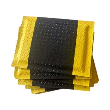 Covoraș antifatigue antistatice cu bază neagră și margine galbenă de avertizare, pentru ateliere industriale, grosime sporită, disponibil în mai multe dimensiuni