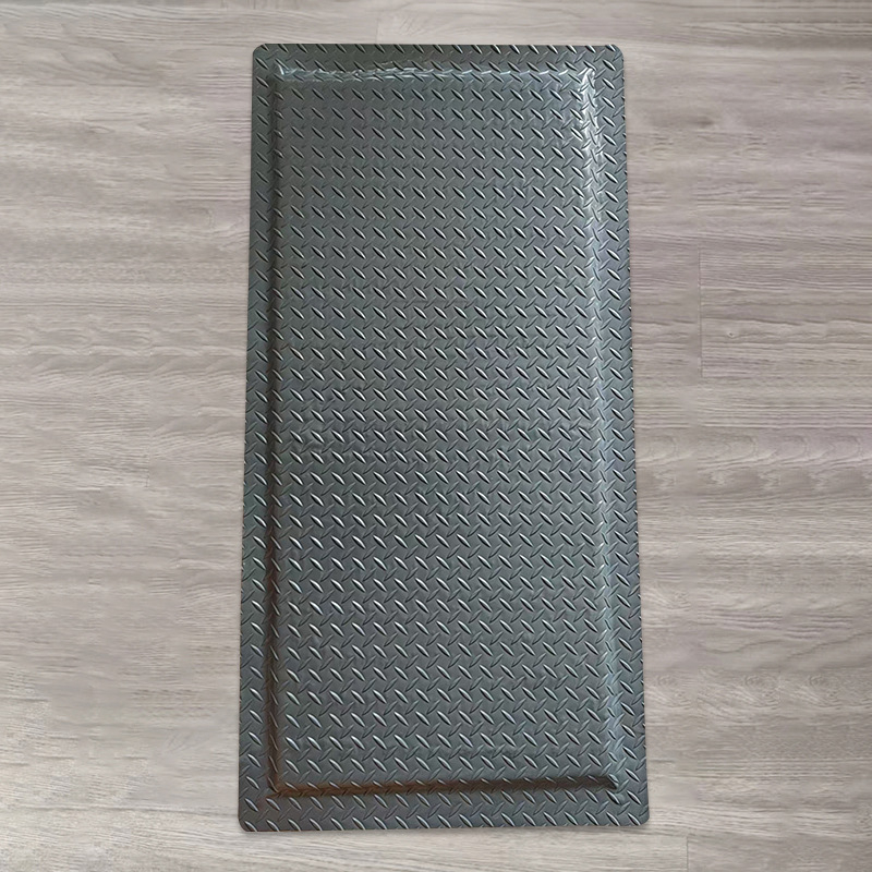 Covoraș antifatigue antistatice cu bază neagră și margine galbenă de avertizare, pentru ateliere industriale, grosime sporită, disponibil în mai multe dimensiuni