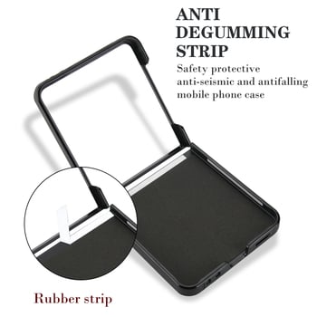 Kućište za telefon za Moto Razr60 i Samsung Galaxy Flip7/6/5/4/3, preklopno s prstenom, zaštita od padova, minimalistička PU koža, ručna izrada