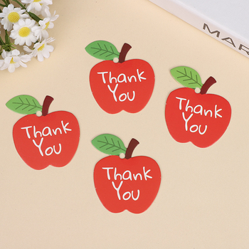 Set etichete de mulțumire și card de cadou, etichetă drăguță pentru cadou, dimensiuni 5,5 × 5 cm, culoare Apple, 100 buc