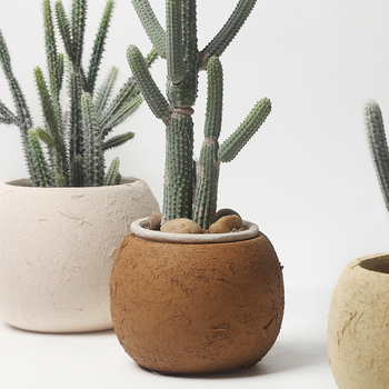 Ghivece ceramice colorate în stil nordic pentru interior cu plante artificiale, pothos și bonsai