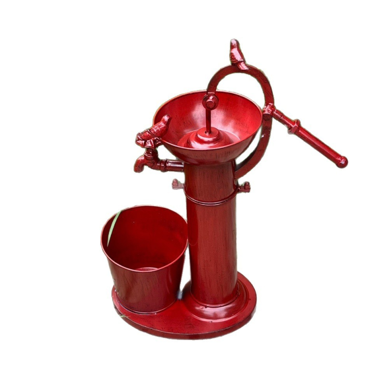 Ghiveci metalic rustic cu pompă de apă, decor de grădină, formă neregulată, hranitor pentru păsări și suport pentru bonsai.
