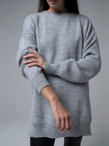 Női oversized kötött pulóver, laza szabású felső