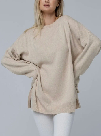 Női oversized kötött pulóver, laza szabású felső
