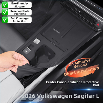 Silikónová podložka stredovej konzoly pre Volkswagen Sagitar L, kompatibilná so 26 modelmi; ochrana zdvíhania okien pri štyroch dverách, protišmykový dekoratívny vnútorný doplnok.