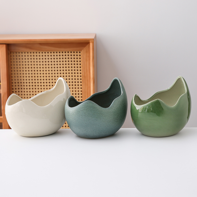 Ghiveci ceramic pentru orhidee, vază de flori pentru sufragerie, bonsai interior – copac de bani