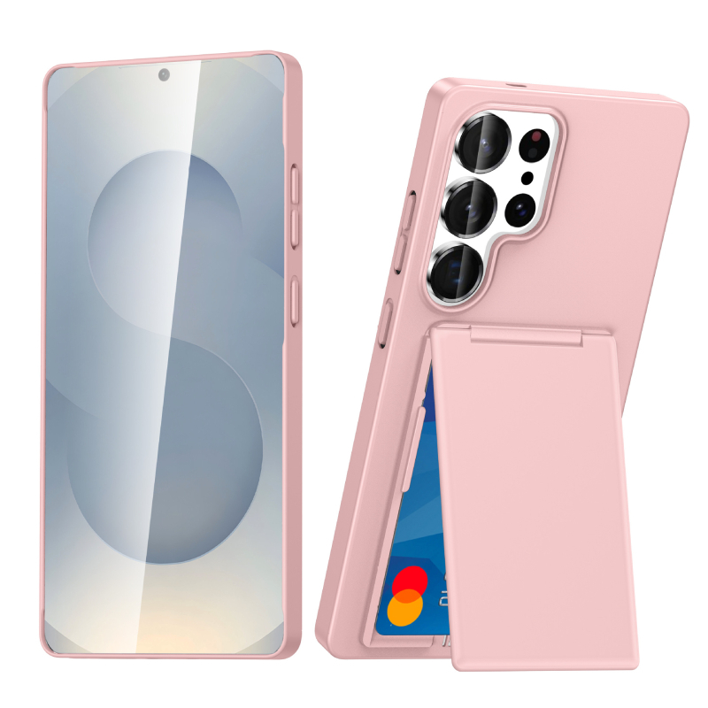 Stražnja maska za Samsung S23/S24/S25 Ultra s držačem kartica i stalkom, utor za karticu, zaštita od padova