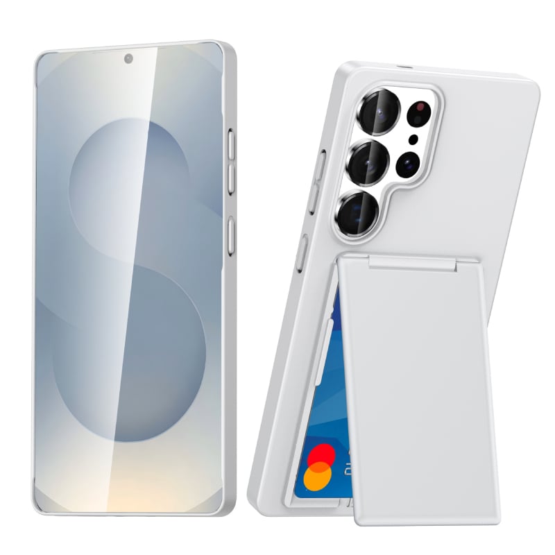 Stražnja maska za Samsung S23/S24/S25 Ultra s držačem kartica i stalkom, utor za karticu, zaštita od padova