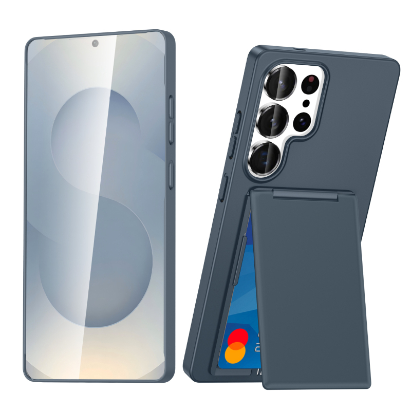 Stražnja maska za Samsung S23/S24/S25 Ultra s držačem kartica i stalkom, utor za karticu, zaštita od padova