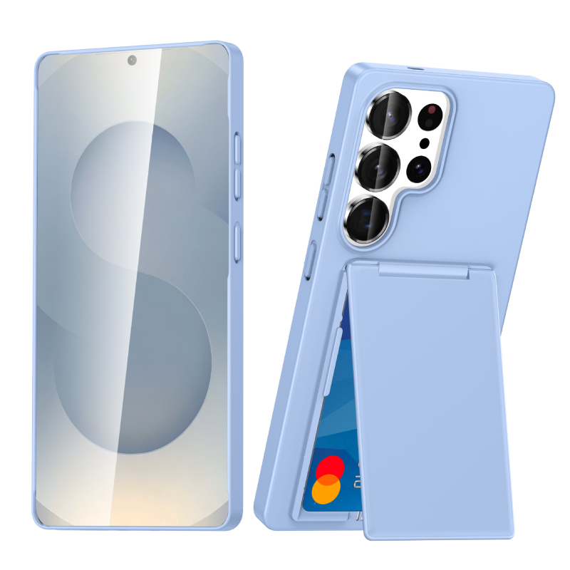 Stražnja maska za Samsung S23/S24/S25 Ultra s držačem kartica i stalkom, utor za karticu, zaštita od padova