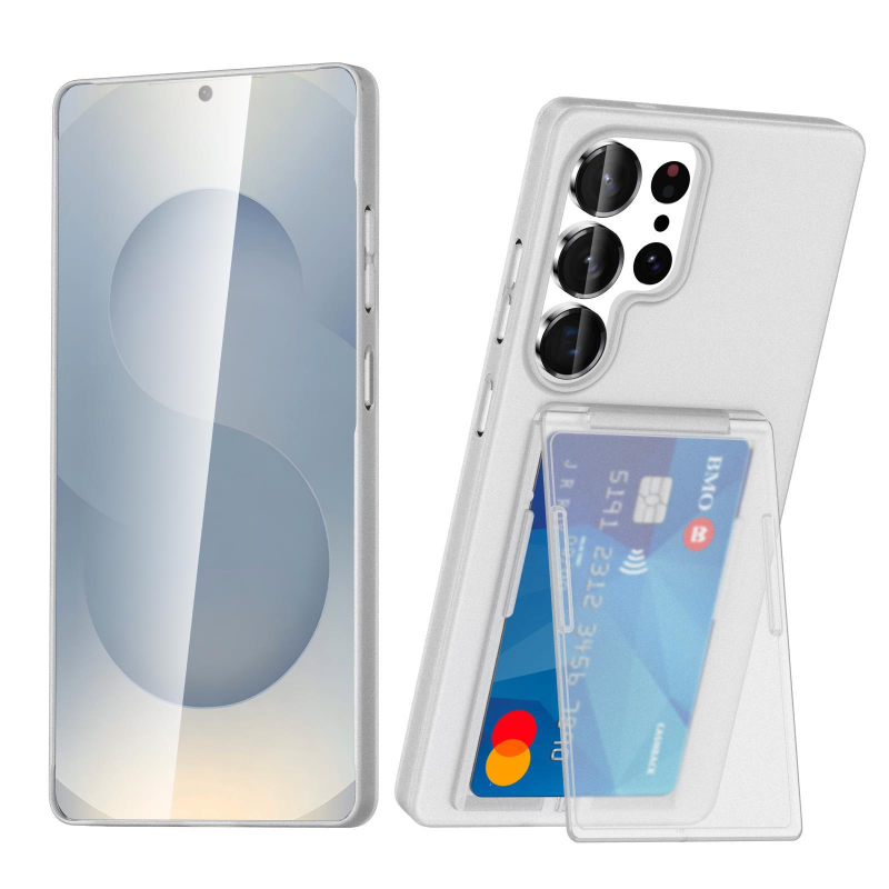 Stražnja maska za Samsung S23/S24/S25 Ultra s držačem kartica i stalkom, utor za karticu, zaštita od padova