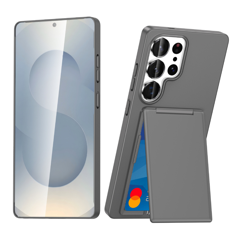 Stražnja maska za Samsung S23/S24/S25 Ultra s držačem kartica i stalkom, utor za karticu, zaštita od padova